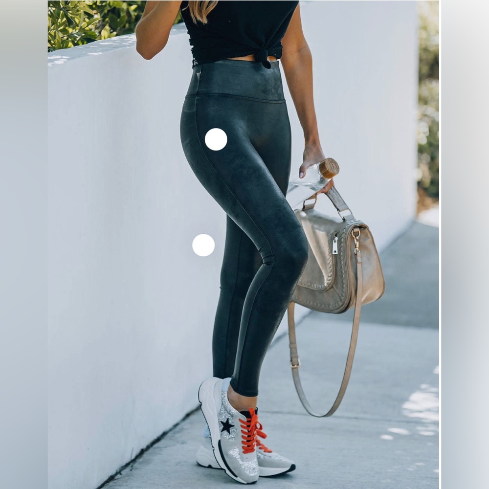 Spanx Black Faux Matte Leather Leggings